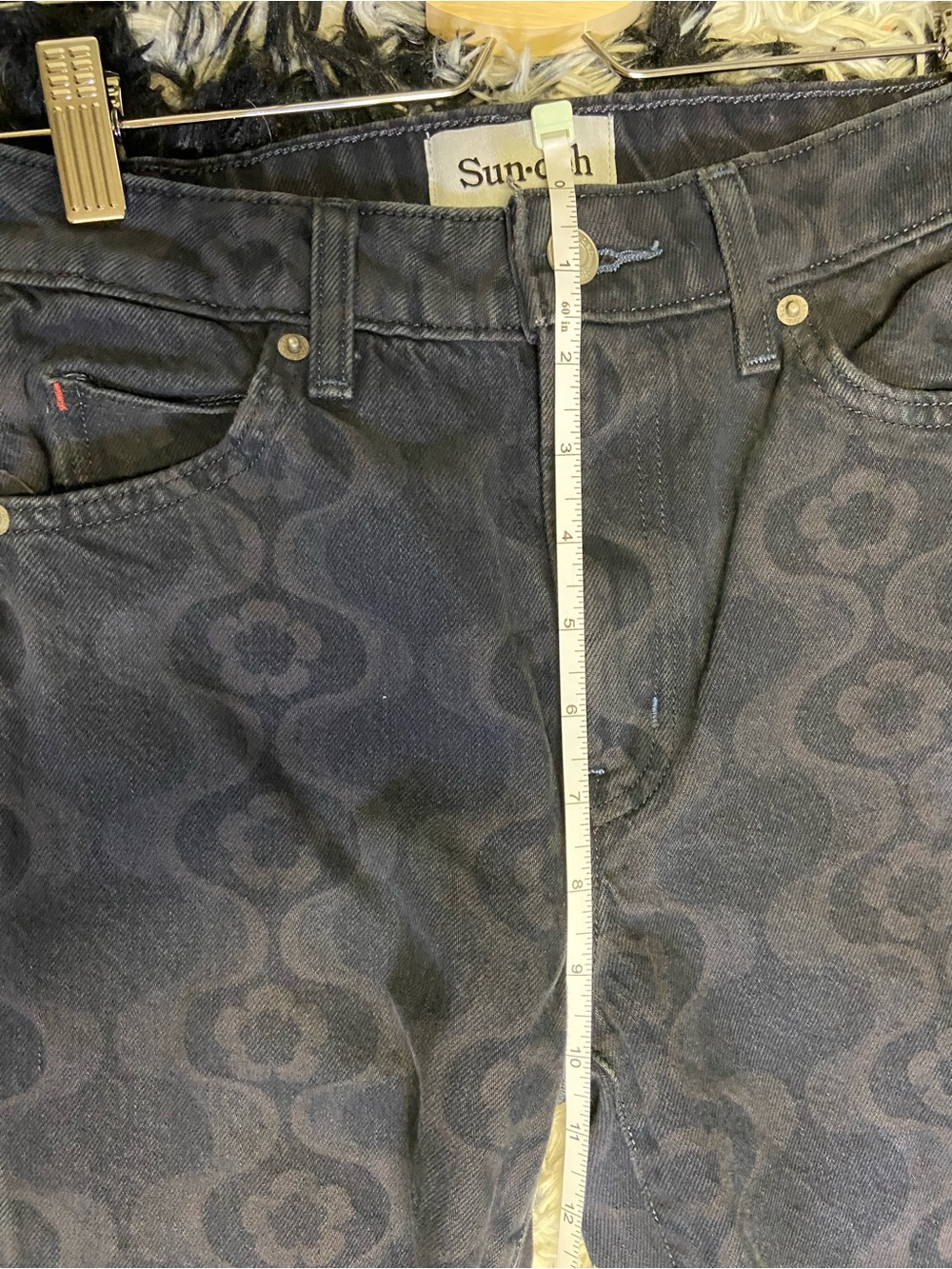 30. Sun-Deh Patterned Skinny Jeans | 0 | Navy - Picture 3 of 6